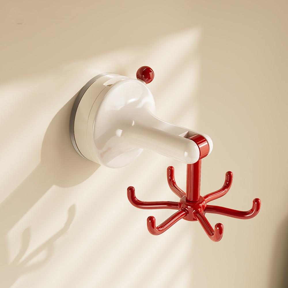 360° Rotating Kitchen Suction Cup Hook Dopamine 6-Claw Suction Cup Rotating Hook Bathroom