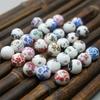 Ceramic Jewelry Accessories 12Mm Blue And White Floral Beads Diy Woven Material Student Female Handmade Loose Beads