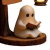 Cute Ghost Reading Lantern Resin Ghost Reading Book Lamp Halloween Ghost Night Light Ghost Halloween Decor