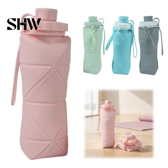 Flexible Silicone Drinkware for Commuting 600ml Portable Foldable Water Bottle, Food Grade Telescopic Non Slip Bottle Gym Lightweight Container