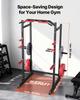 Power Cage Power Rack, Multifunctional Barbell Squat Rack with Adjustable Height, Home Gym Strength Training Workout Equipment with J-Hooks & More