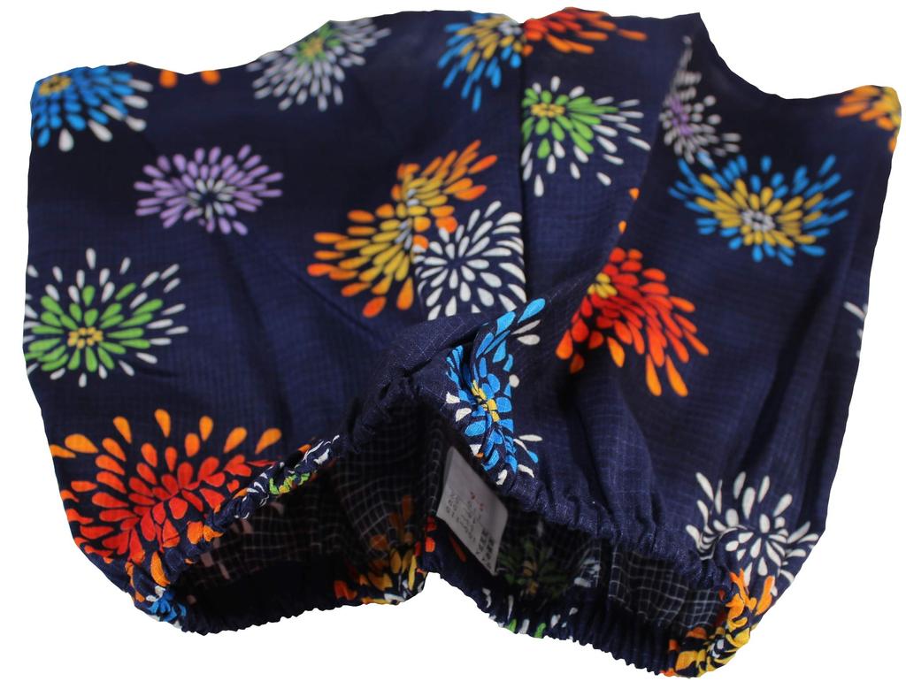 Fireworks Made In Red Summer Summer Room Wear [Warudo] Children's Jinbei, Girls, Kids, Jinbei, Pattern, Navy, Japan, Plum, 100% Cotton, Sizes 90,