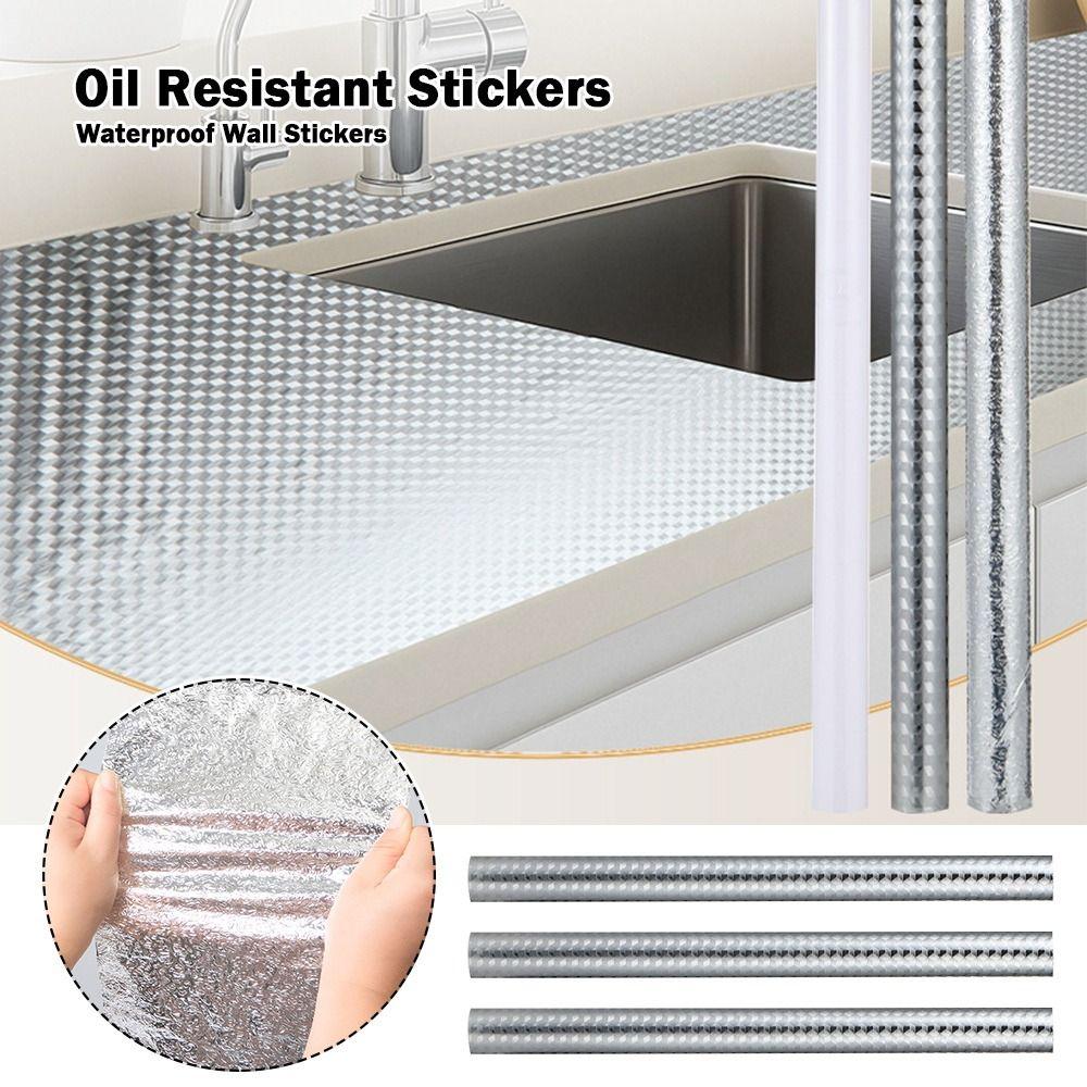 60x100cm/60x300cm/60x500cm Oil Resistant Stickers Thickened High-Temperature Resistant Tin Foil Oil Proof Fireproof