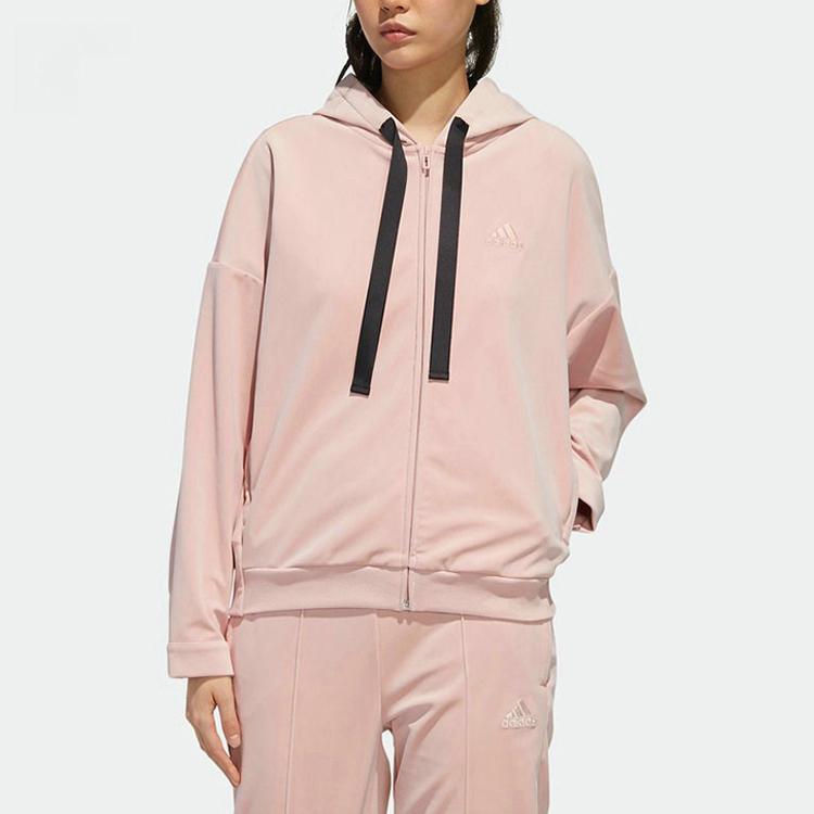 Adidas Повседневная куртка с капюшоном и логотипом, женские куртки, ярко-розовый GM1467