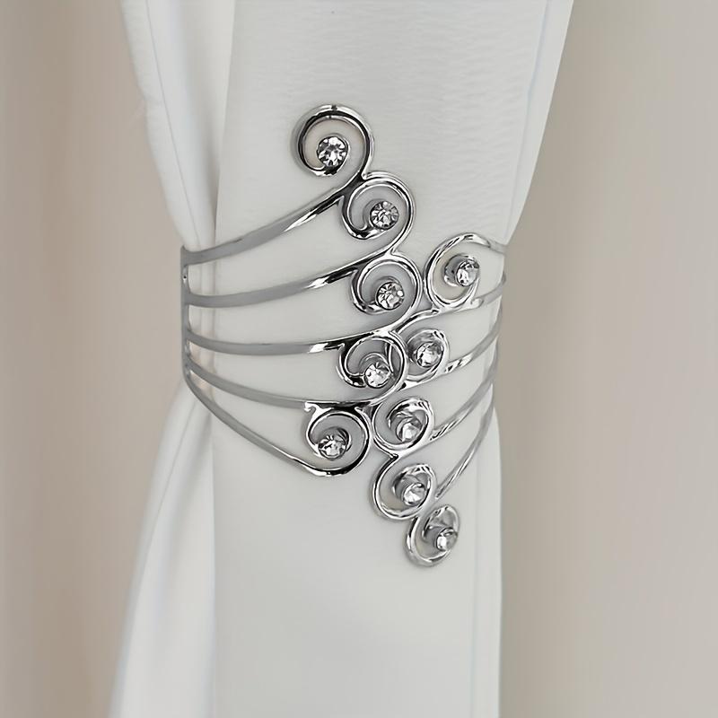 2 шт. элегантные подхваты для штор из сплава со стразами, простая установка, для спальни, ванной комнаты, гостиной, офиса, классический роскошный домашний декор