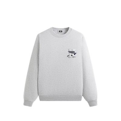 Kith Ss25 Логотип Flight Нельсон Удобный Универсальный Пуловер Свитшот с Круглым Вырезом Мужской свитшот Светло-Каменно-Серый KHM033305-002