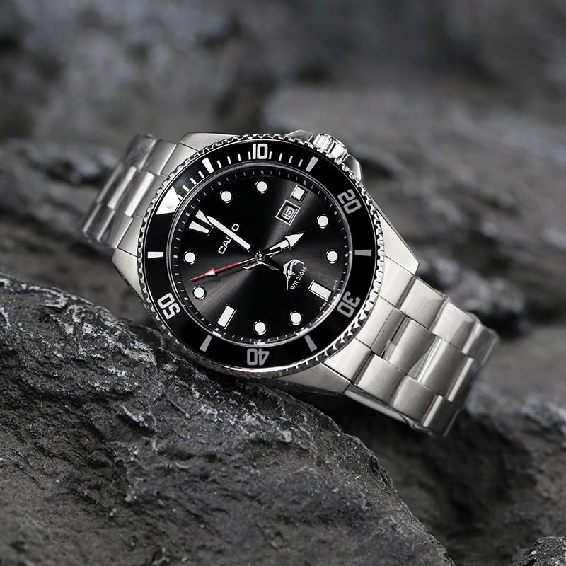 Casio Специальная коллекция MDV 106 1 Кварцевый механизм Ремешок из нержавеющей стали Часы Унисекс Черный циферблат MDV-106-1A(Watch4--)