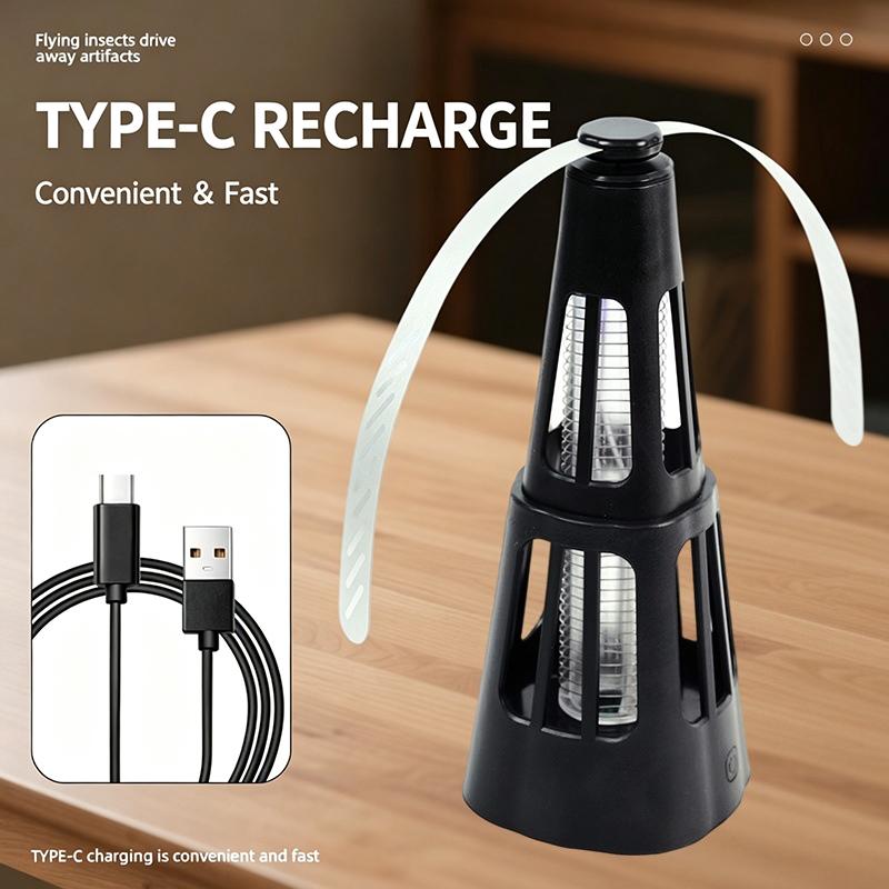 Fly Repellent Fan Portable Battery Operated Reflective Blades Waterproof ABS for Home Backyard Pool Side Use