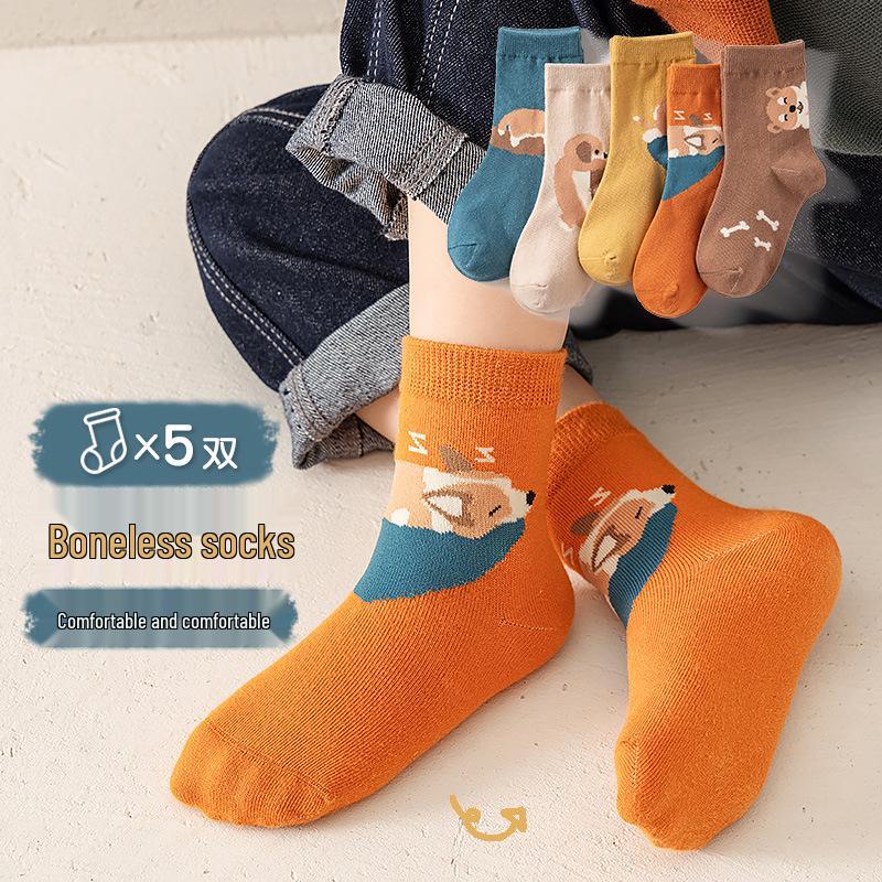 Осенние мультяшные носки до середины икры для детей, 1-3 года, для мальчиков и девочек