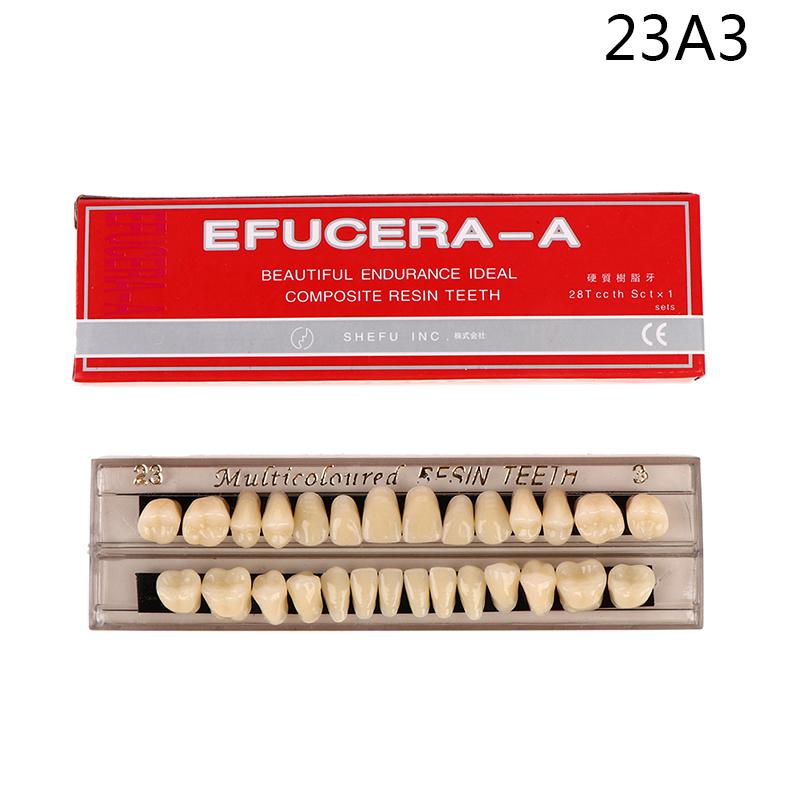 Набор из 28 зубов Резцовые зубы для протезов 3D цветовая шкала Зеркало-компаратор для отбеливания зубов при холодном свете Зубная пластинка