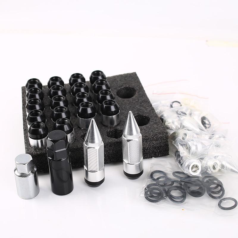 Spiked Aluminum Extended Tuner Wheels Rims Lug Nuts Racing Jdm (with logo)
