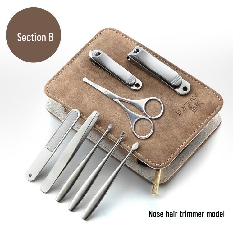 Набор из 8 предметов из нержавеющей стали для стрижки ногтей «Орлиный клюв» с сумкой на молнии