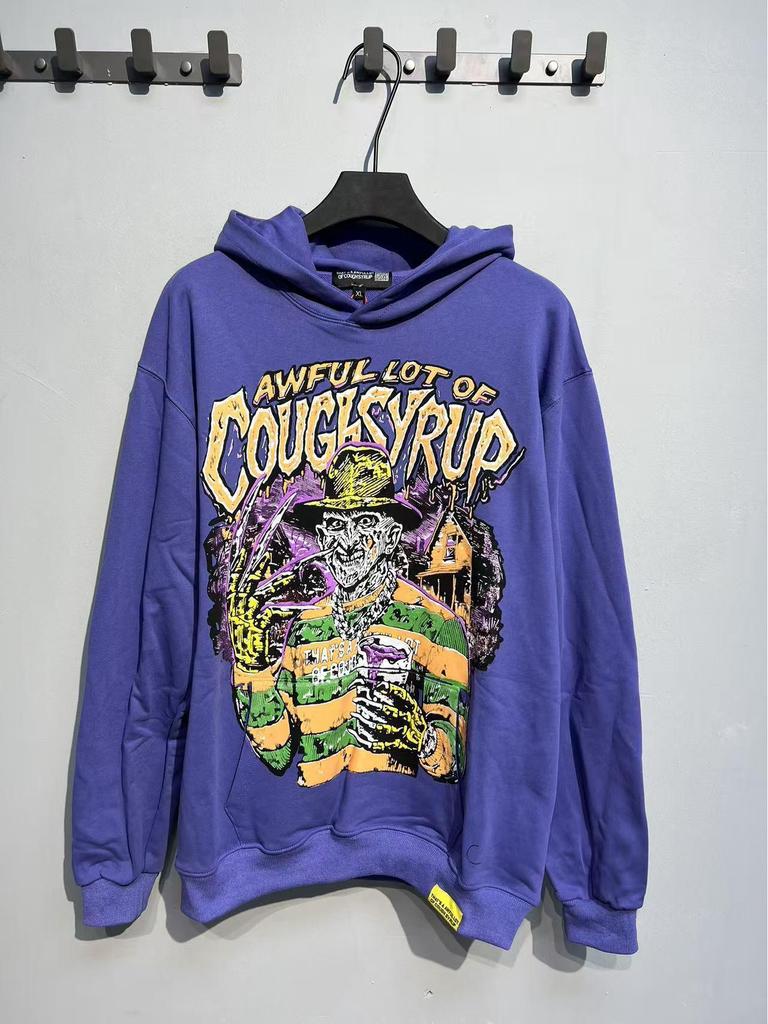 Модный американский стиль, свободная толстовка с длинным рукавом для мужчин и женщин - Высокая плотность, дизайн "Сироп от кашля"