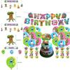 Набор украшений для дня рождения My Singing Monster: флаг, воздушные шары, топперы для торта и многое другое