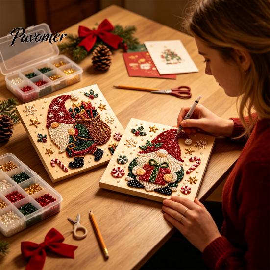 Творческое занятие для отдыха DIY Набор для жемчужной живописи на Рождество, Ручная работа, Декоративное искусство и поделки для начинающих с бисером, Украшение для дома, Забавный набор с бриллиантами