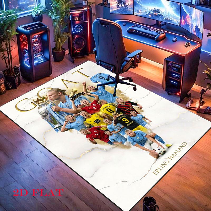 Haaland player Carpet Rug for Living Room Bedroom Home Sofa Decoration,Kids play Nonslip Floor Mat