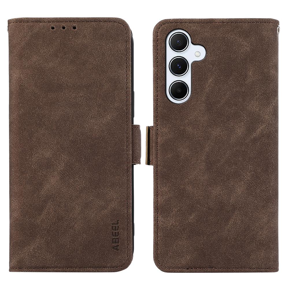 ABEEL Чехол для Samsung Galaxy S25 FE из ПУ кожи, книжка-подставка, с RFID-защитой