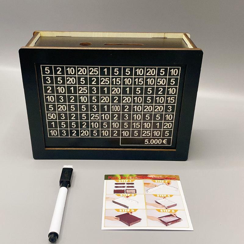 Деревянная копилка 1000/2000/3000/5000/10000 евро Копилка со счетчиком кассовые ящики сберегательные цели и коробки с числами