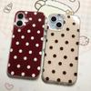 Корейский Ins Чехол для телефона в красную горошек для Samsung Galaxy A37 A57 A17 A07 A56 A36 A26 A73 A55 A54 A53 A52 A34 A33 4G 5G Задняя крышка