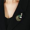 Phoenix Laiyi Premium Sense Crystal Brooch Freshwater Pearl Premium Temperament Women's Brooch Suit Sweater Peacock Pin