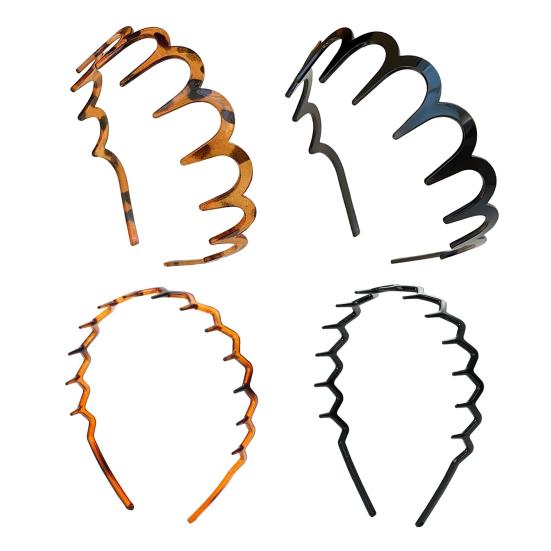 2Pcs Hair Hoop Large Wave Shape Plastic Hair Comb M-Shaped Comfortable Non-Slip