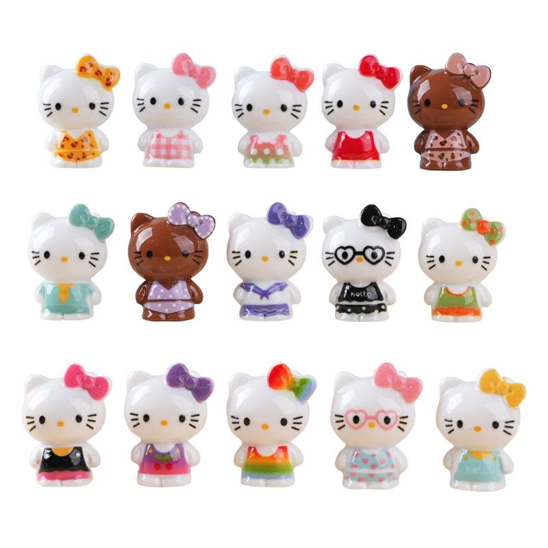 15/45PCS Colorful Cat Resin Desktop Decor DIY Desktop Decoration Office Cultural and Creative Healing Cute Gift