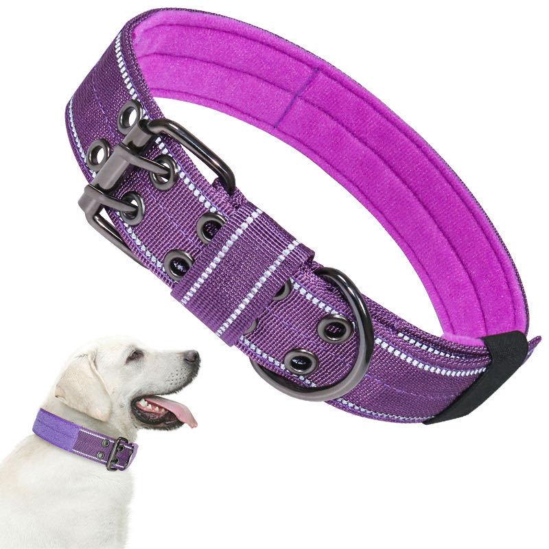 Nylon Tactical Dog Collar Breathability Adjustable Heavy Duty Metal Training Collar for Small Medium Large Dogs Pet Products