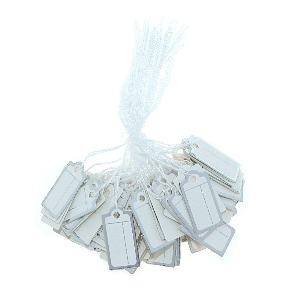 100 шт. Золотые и серебряные точечные рукописные бирки для ювелирных изделий с хлопковым шнурком