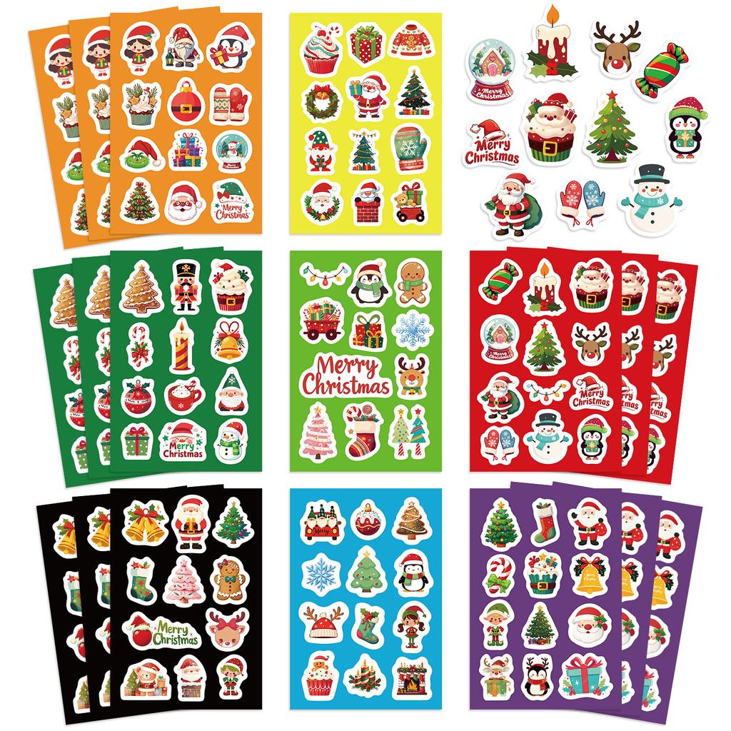 8 Santa Claus Collage Hand-on DIY Decoration Handbook Mobile Phone Case Decoration Party Waterproof Stickers