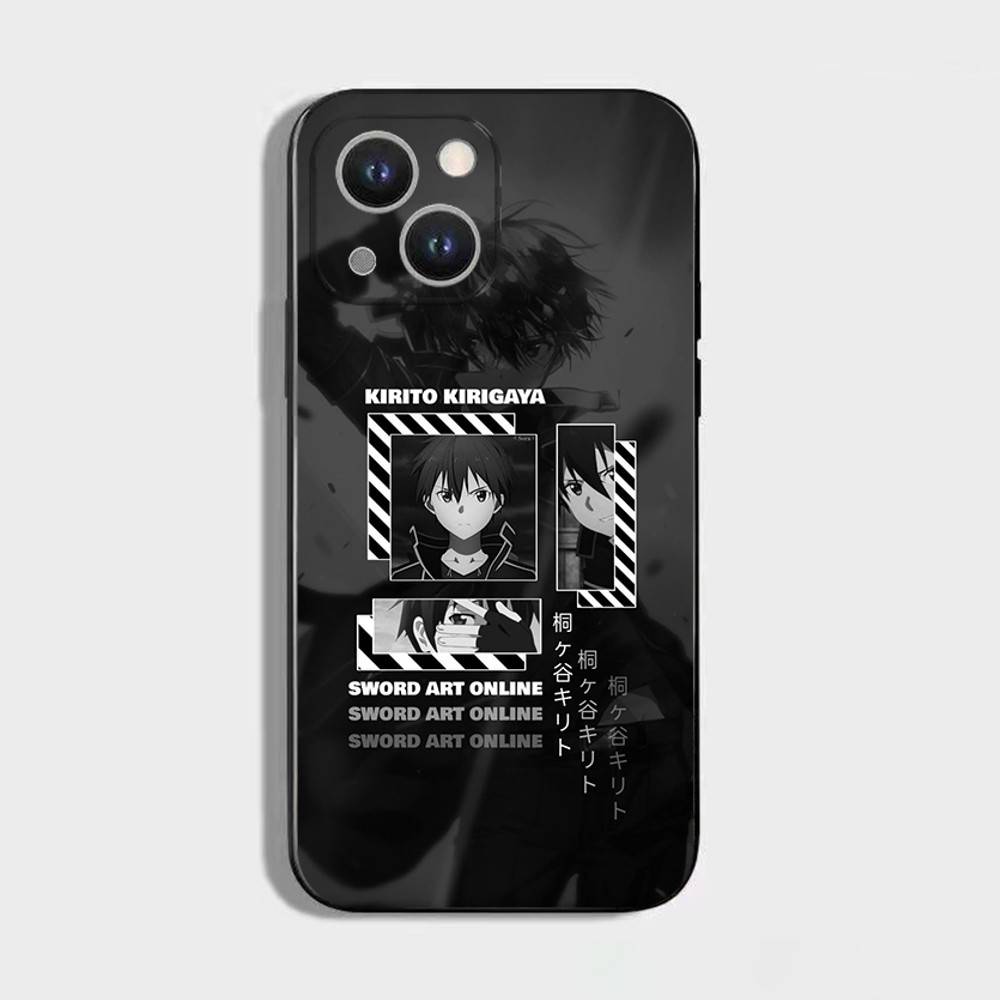Чехол для телефона Sword Art Online SAO Кирито для iPhone 16,15,14,13,12,11 Plus,Pro Max,XS,X,XR,SE,Mini,8,7, Мягкий силиконовый черный чехол