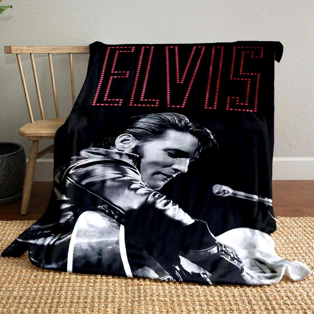 Elvis Presley Guitar Performance Patterned blanket, flannel, suitable for all seasons, home decor, warm and cozy