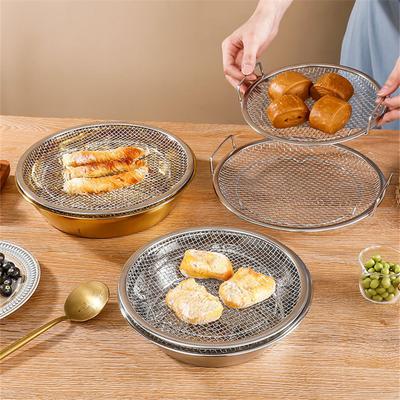 Корзина для картофеля фри из нержавеющей стали 304 с ручкой Шумовка для еды Масляный фильтр Поднос для закусок Плита-сито Кухонная утварь