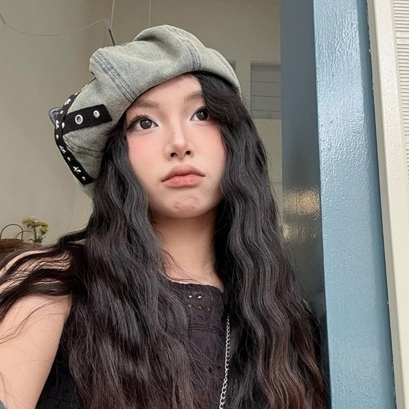 Берет с кошачьими ушками с шипами, хлопковая регулируемая шляпа, костюмы, винтажный унисекс головной убор для косплея, повседневного наряда