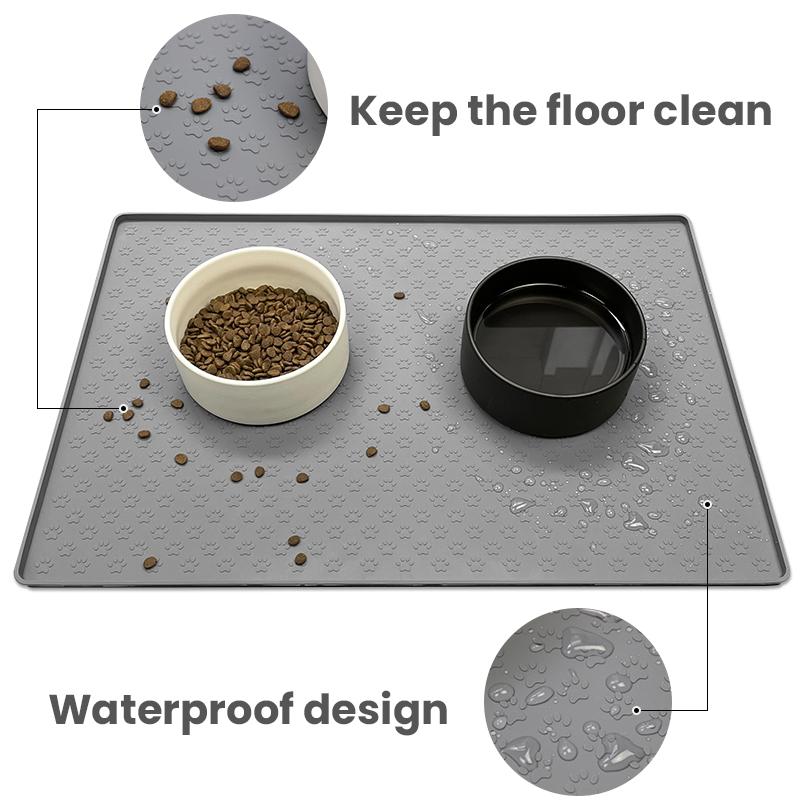 1PC Pet Placemat Dog Food Bowl Mat Cat Feed Mat Cat Dog Drinking Feeding Placemat Silicone Waterproof Pet Bowl Pad Feeder Mats