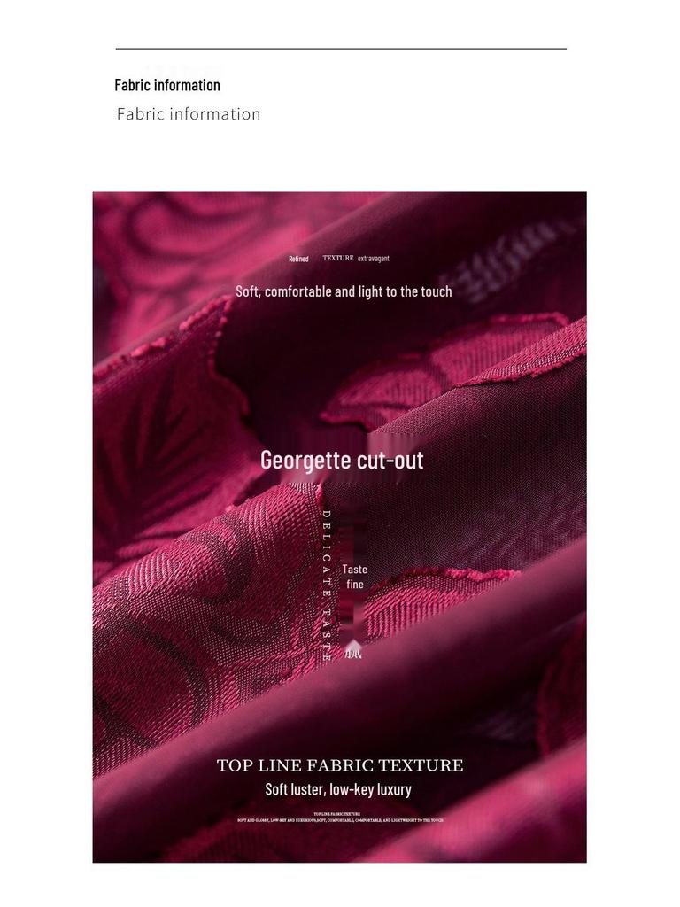 Elegant Georgette Cut-Out Long Sleeve Top - New Chinese Round Neck Style (2501209)