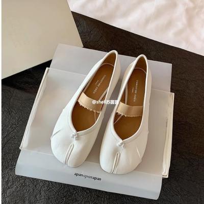 Найди второй волосок! Модная универсальная новая обувь Мэри Джейн с раздвоенным носком из овчины на плоской подошве, женские полушлепанцы на лето