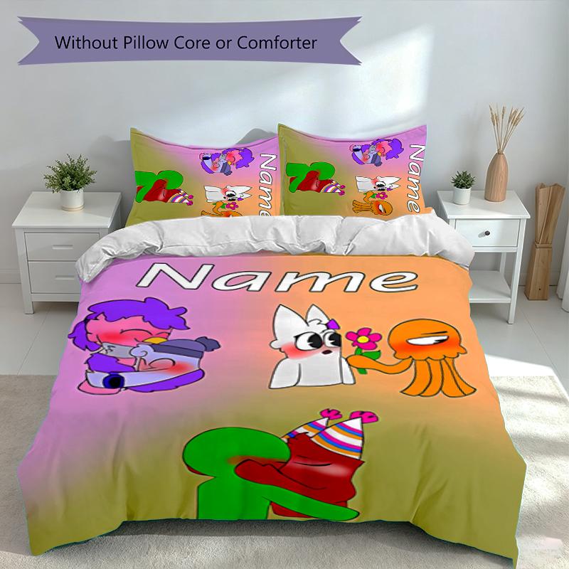 3pcs Custom Name Garten Of Banban Set,Includes 1 Duvet Cover and 2 Pillowcases,All-season Bedroom Decor