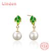 Линдон стерлингового серебра 925 пробы синтетический жемчуг серьги серьги-капли для женщин подарки на свадьбу
