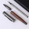 Металлическая деревянная ручка для подписи, ощущение тяжелого металла, шариковая ручка для повседневной офисной культуры