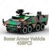 2024 Modern Military BOXER XM808 Armor Vehicle DANA M2 BTR-4 Infantry Fighting Car Model Building Blocks Sets Doll Brick Kid Toy