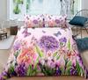Лавандовый комплект пододеяльника размера кинг, фиолетовые цветы, романтичный изысканный комплект постельного белья для девушек и женщин, набор из 3 предметов с 2 наволочками