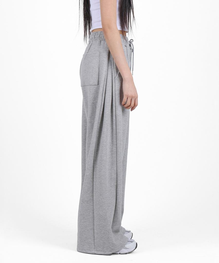FOR THE FIT [Summer Or Regular] Side Pintuck Sweat Wide Pants_Melange