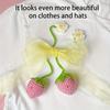 New Cute Handmade Flower Knitted Pendant Strawberry Crocheted Car Decoration Rearview Pendant Bag Key Mirror Ornaments Girl Gift