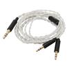 Earphone Cable Replacement Silver Plated Copper 3.5mm To Dual 2.5mm Plug Headphone Sound Wire 1.2m for HE400S HE‑400I
