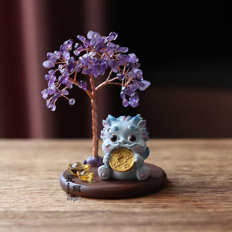 Aige Натуральный Кристалл Цитрин Денежное Дерево Украшение