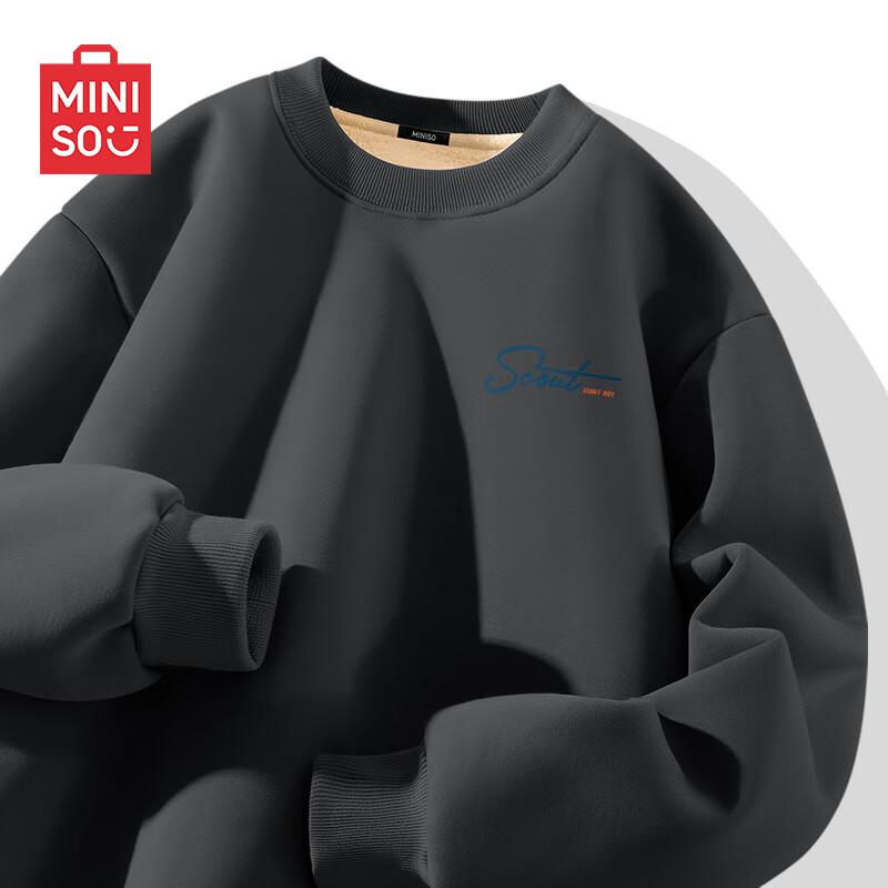 MINISO Men's Lambswool Fleece-Lined Sweatshirt