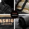 Winter Men's Casual Windproof Hooded Quilted Jacket Black Gold Vintage Thickened Parka