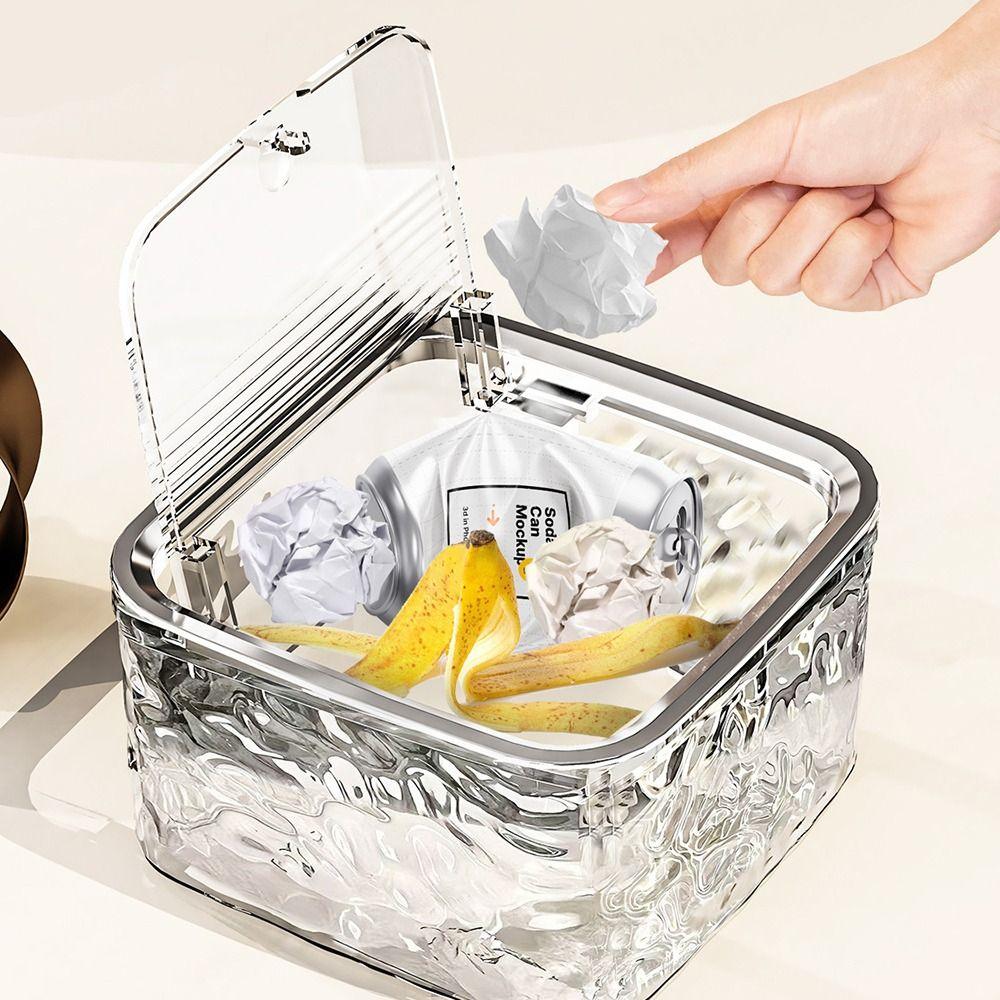 Push-type Jewelry Box Large Capacity Desktop Trash Can for Headband Bows Cotton Swab Organization