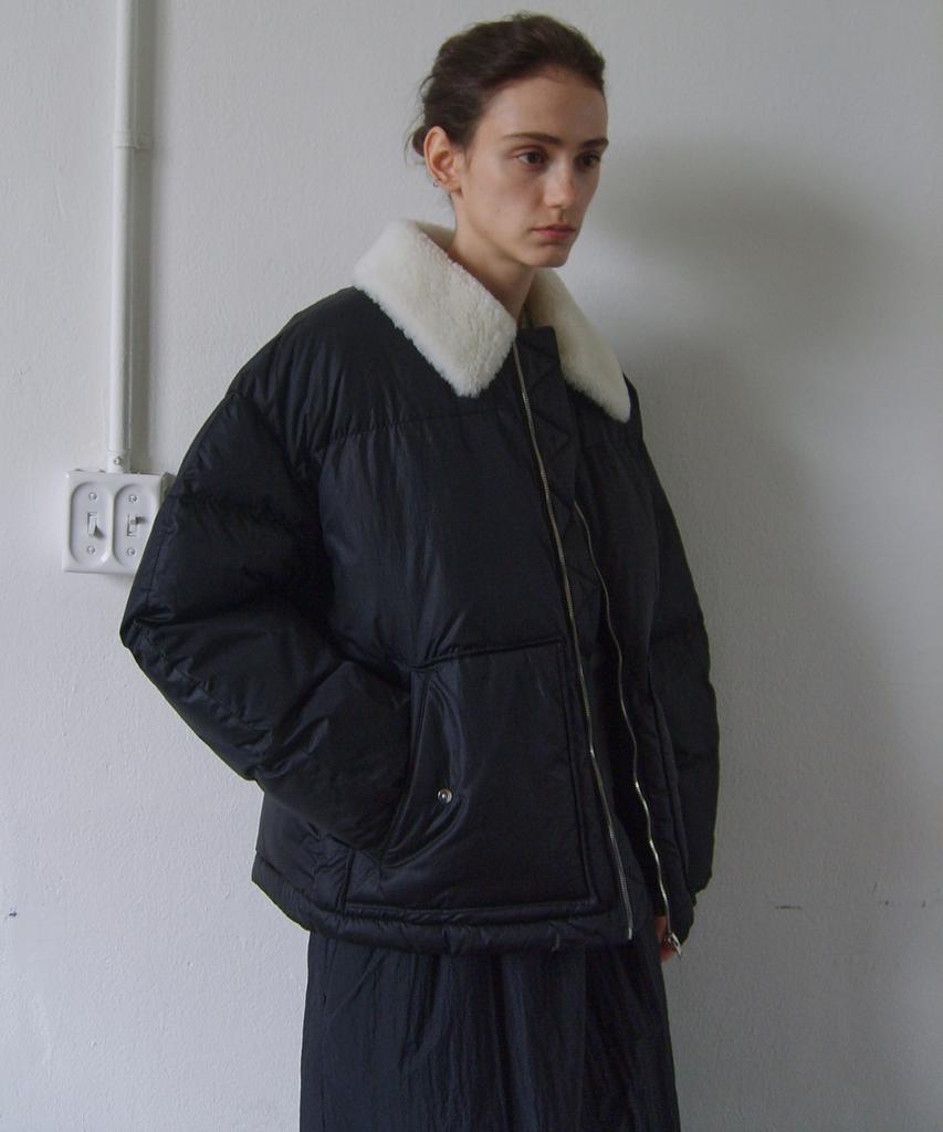 En Or Shearing Collar Padding Jacket - Black