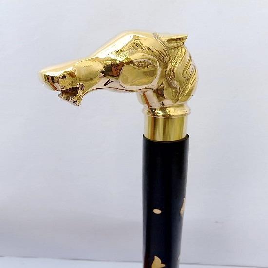 Horse Head Cane Wooden Walking Stick For Men And Women